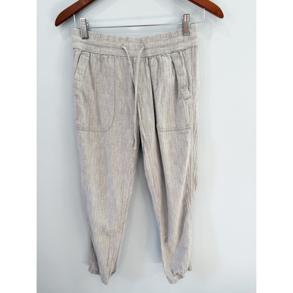 GAP Herringbone Chambray Jogger Pants XS Cotton Drawstring Casual Tapered
